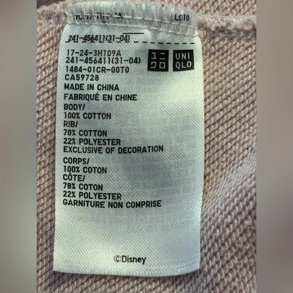 Uniqlo UT Disney Bambi Thumper Sketchbook Oversized Crewneck Lilac XL - Picture 4 of 11